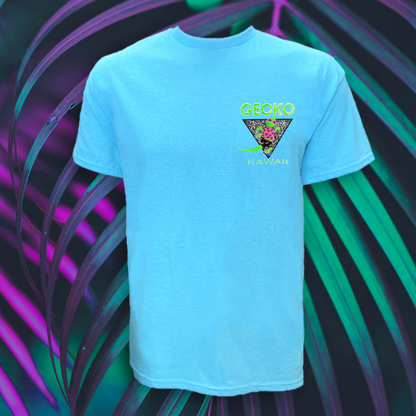 Gecko Hawaii 1988 Gecko In Paradise - Neon Blue Tee