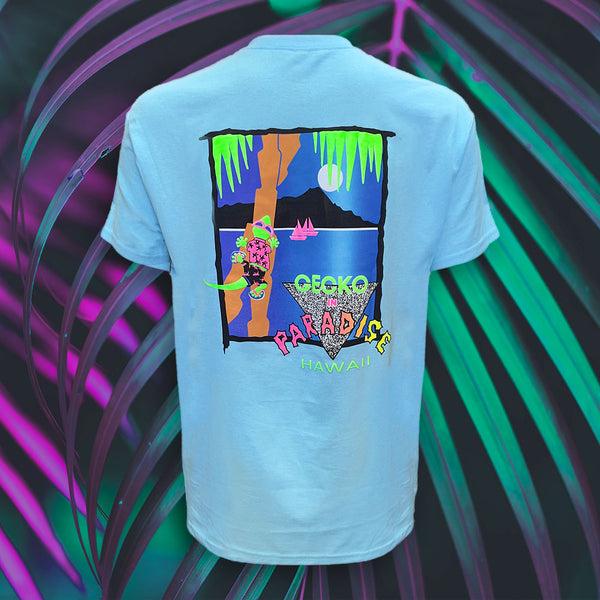 gecko hawaii 1988 Gecko In Paradise - Neon Blue Tee