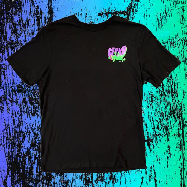 Gecko Hawaii 1989 Gecko Tail Flip Black Beach Tee