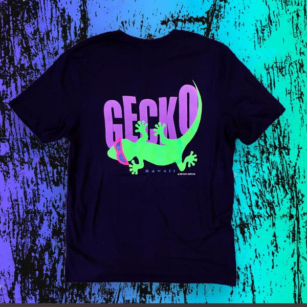 gecko hawaii 1989 Gecko Tail Flip Black Beach Tee