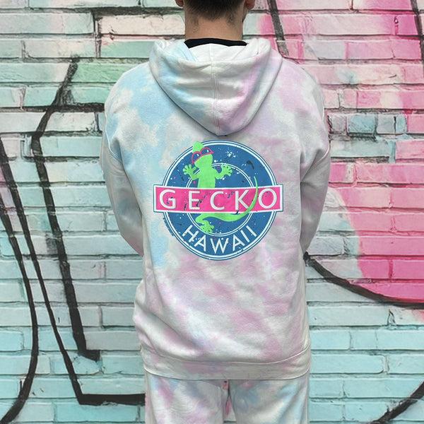 Gecko Hawaii 1989 Gecko Vinyl Cotton Candy Hoodie
