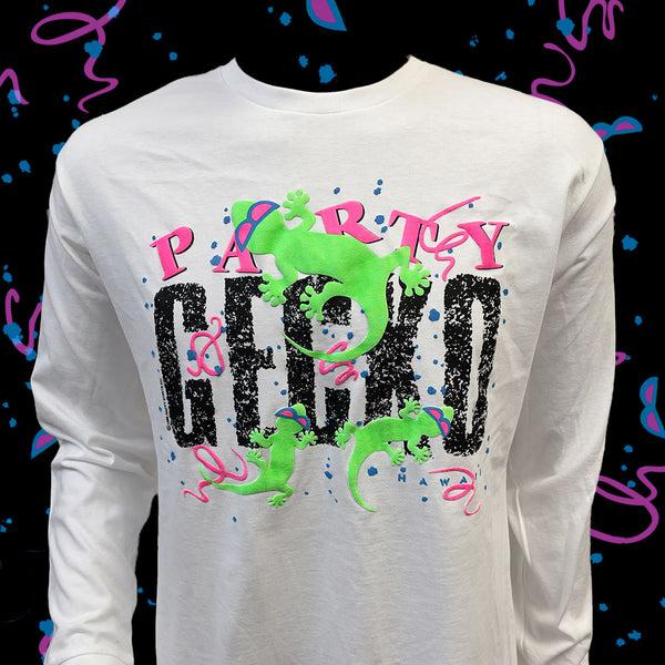 gecko hawaii 1989 Party Gecko White Long Sleeve