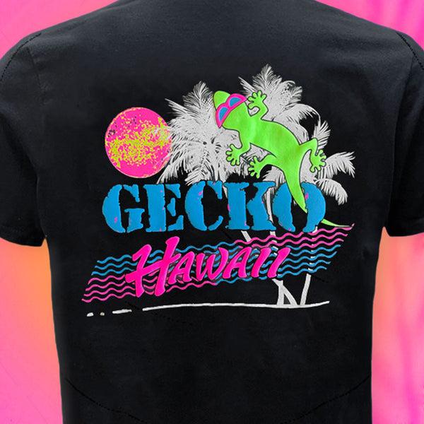 Gecko Hawaii '86 Souvenir Palm - Black Tee
