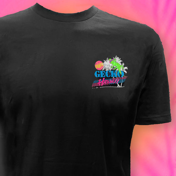 Gecko Hawaii '86 Souvenir Palm - Black Tee