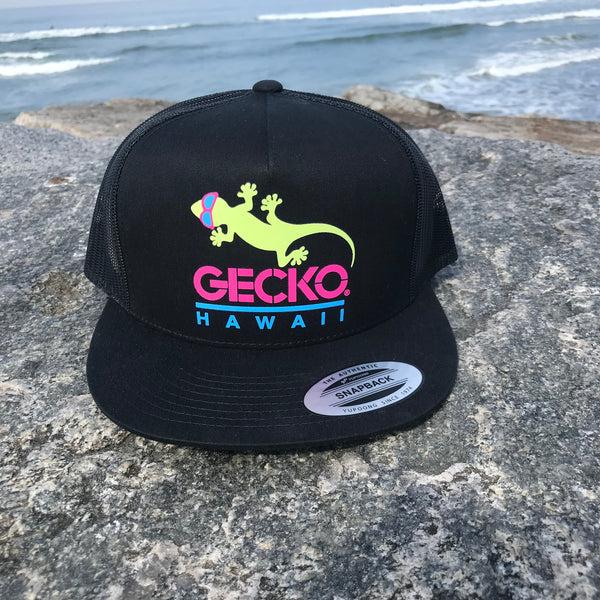 gecko hawaii Black Gecko Snapback Hat