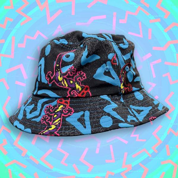Gecko Hawaii Blue Geo Bucket Hat
