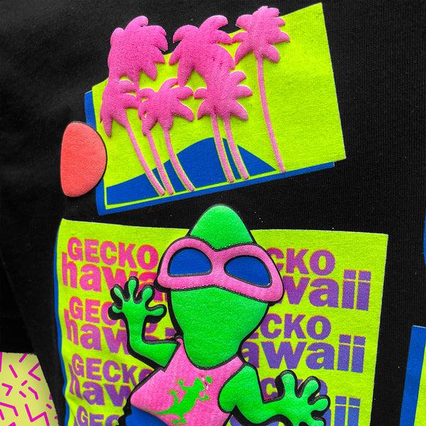 Gecko Hawaii Bootleg Beach Postcard '89 - Black Tee