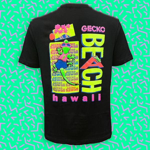 gecko hawaii Bootleg Beach Postcard '89 - Black Tee