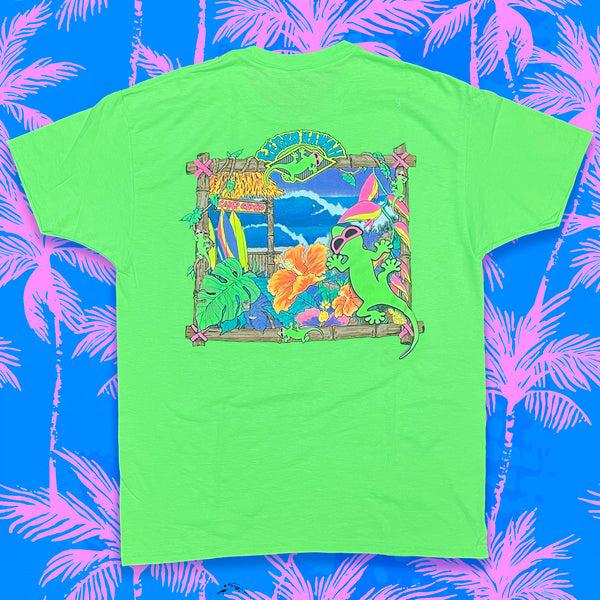 gecko hawaii Camp Gecko '89 - 1980s Neon Green