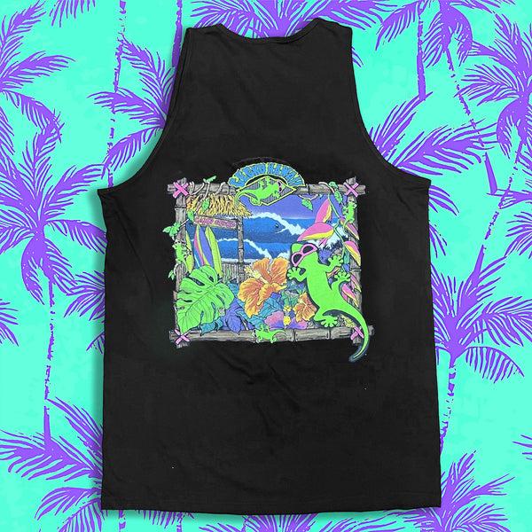 Gecko Hawaii Camp Gecko '89 - Classic Black Tank