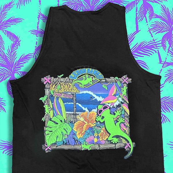 gecko hawaii Camp Gecko '89 - Classic Black Tank
