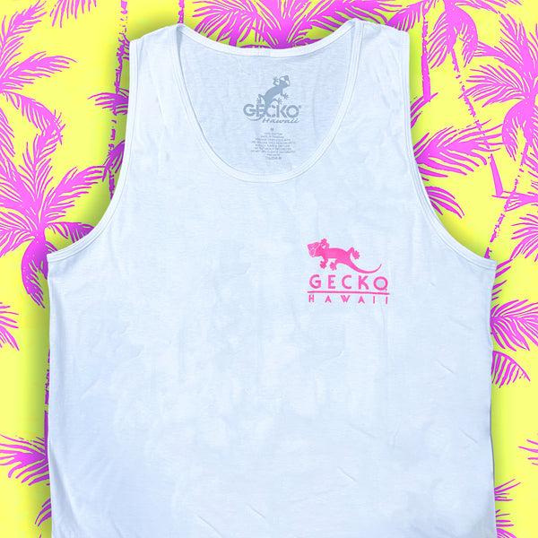 Gecko Hawaii Camp Gecko '89 - Classic White Tank