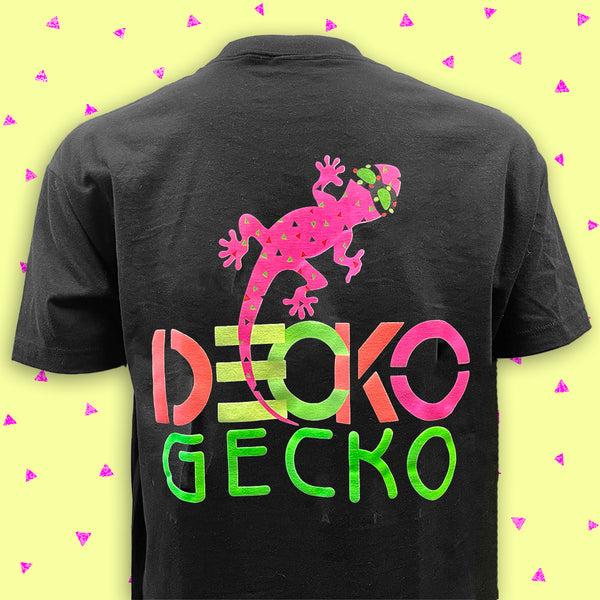 Gecko Hawaii Deco Gecko - Black Tee