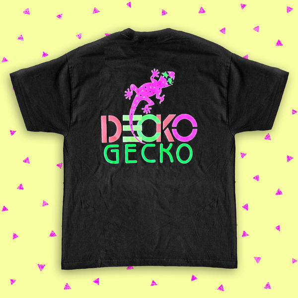 gecko hawaii Deco Gecko - Black Tee