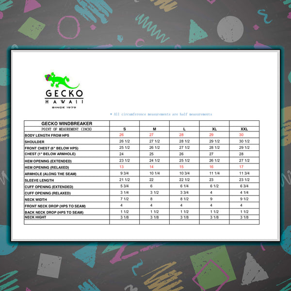 Gecko Hawaii Gecko Blue Stripe Windbreaker