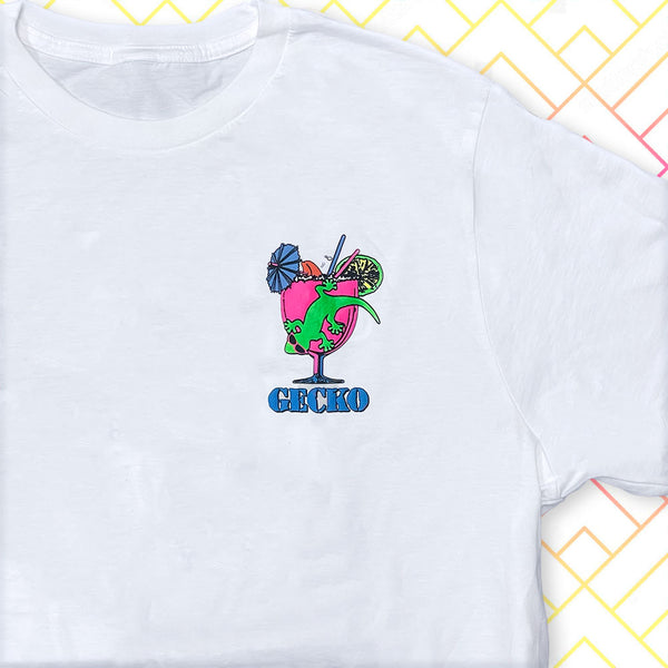 Gecko Hawaii Gecko Cocktail Club White Tee