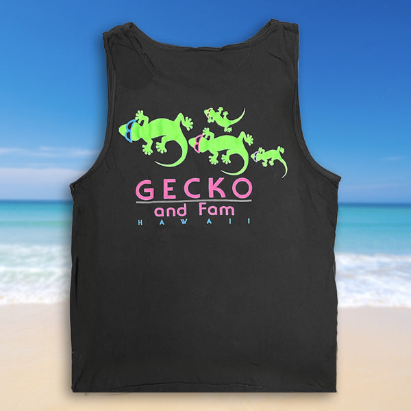 gecko hawaii Gecko Fam Black Tank