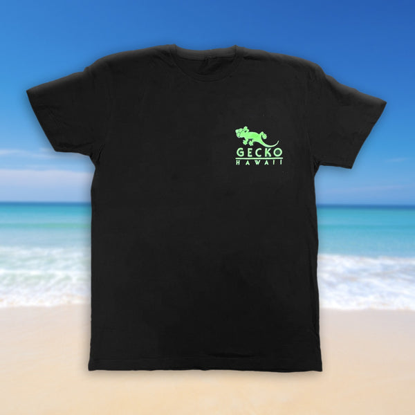 Gecko Hawaii Gecko Fam Black Tee