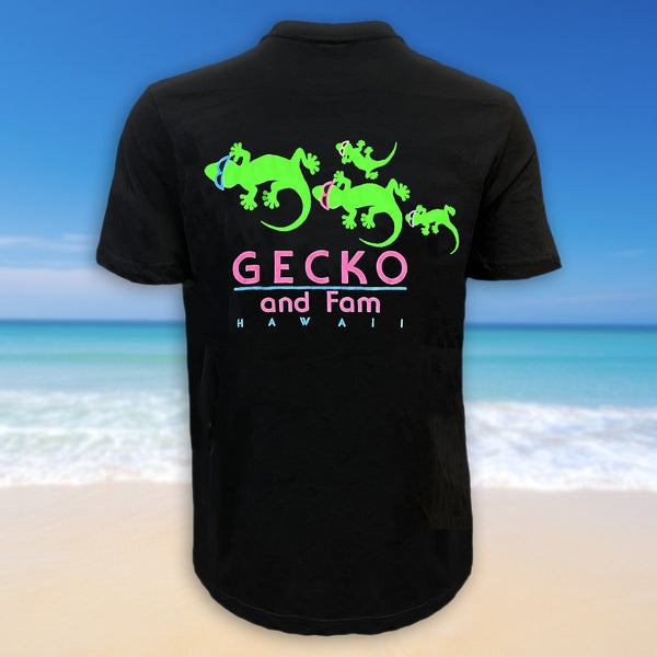 gecko hawaii Gecko Fam Black Tee