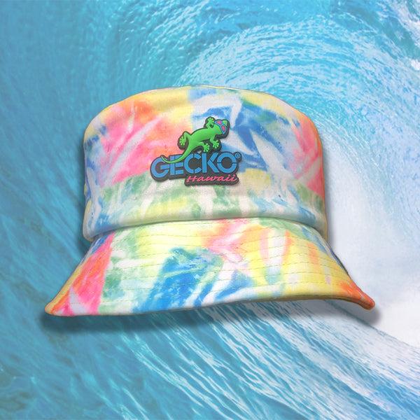 gecko hawaii Gecko Hand-Painted Tie Dye Bucket Hat
