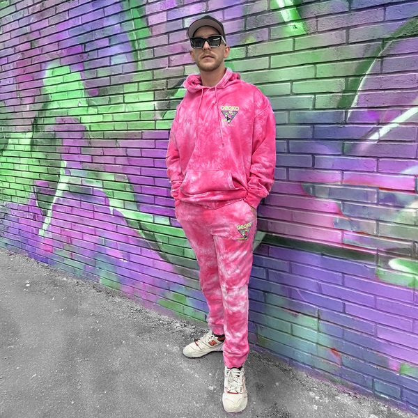 Gecko Hawaii Gecko In Paradise Pink Tie Dye Hoodie
