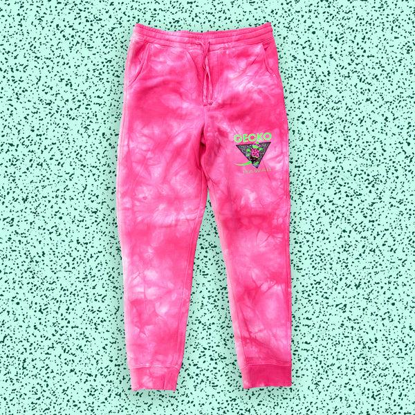 Gecko Hawaii Gecko In Paradise Pink Tie Dye Sweats