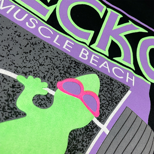 Gecko Hawaii Gecko Muscle Beach V2 1988 Black Tee