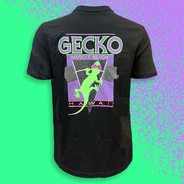 gecko hawaii Gecko Muscle Beach V2 1988 Black Tee