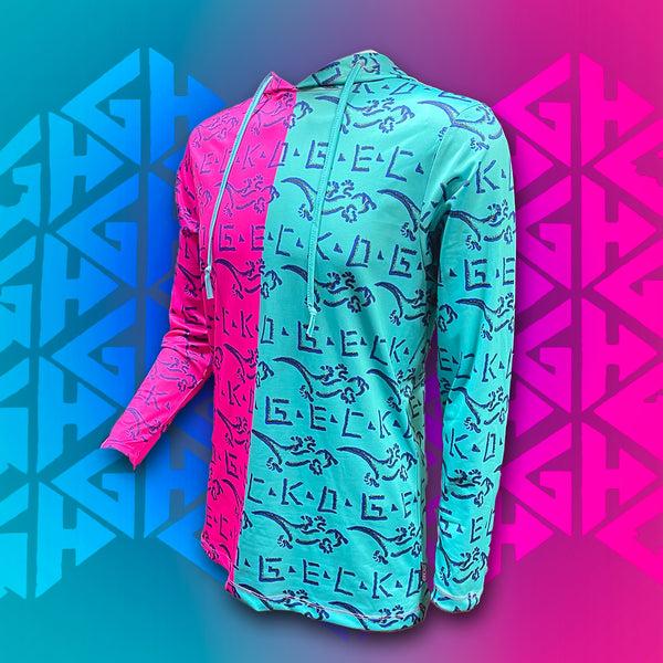 Gecko Hawaii Gecko Petro Split UPF 30+ Sun Shirt