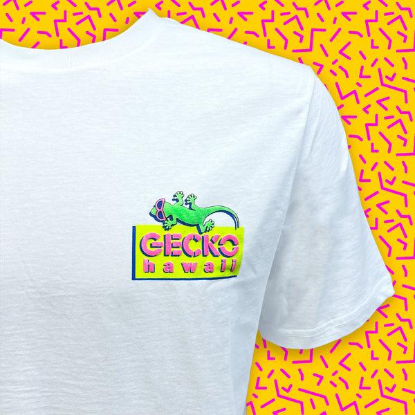 Gecko Hawaii Gecko Postcard '89 - White Tee