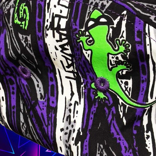 Gecko Hawaii Gecko Purple Stripe 5 Panel Hat