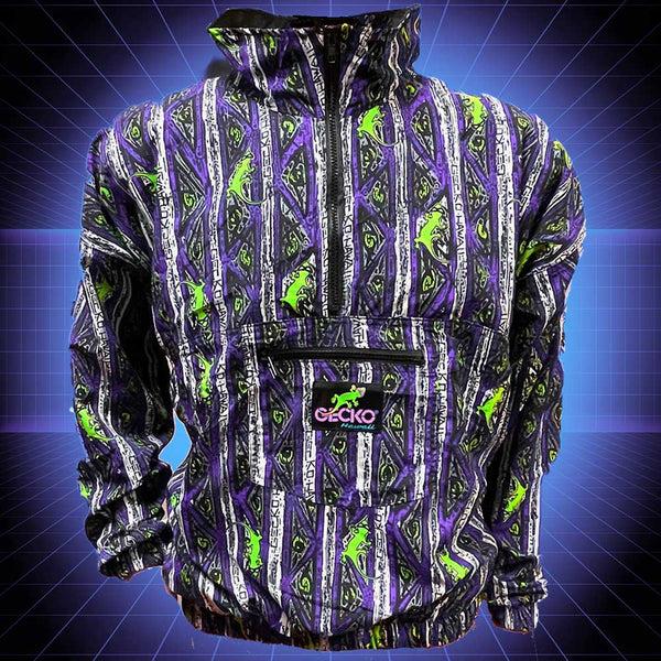 Gecko Hawaii Gecko Purple Stripe Windbreaker