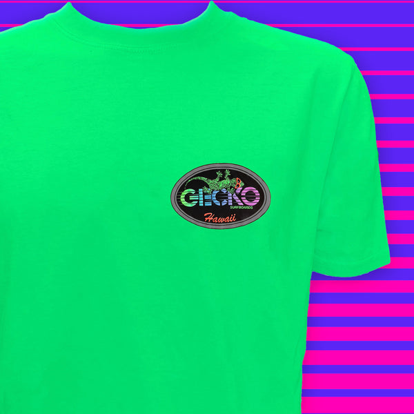 Gecko Hawaii Gecko Racing - Neon Slimer Green Tee