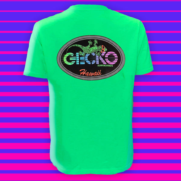 gecko hawaii Gecko Racing - Neon Slimer Green Tee