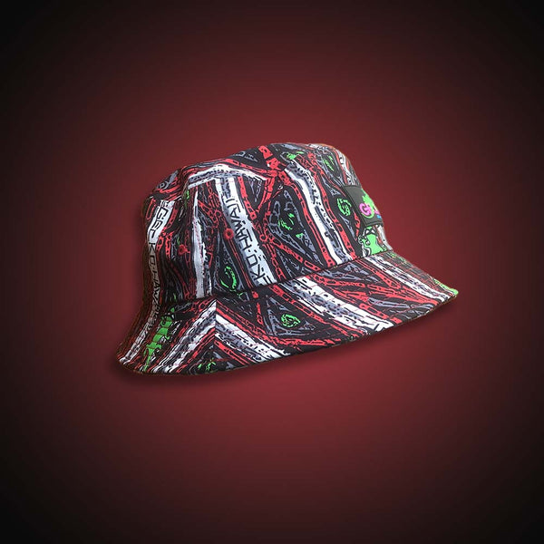 gecko hawaii Gecko Red Stripe Bucket Hats