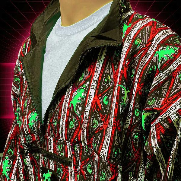 Gecko Hawaii Gecko Red Stripe Windbreaker