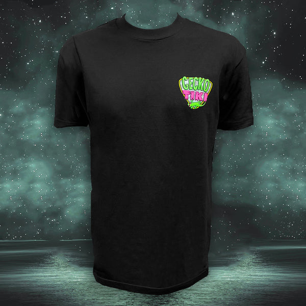 Gecko Hawaii Gecko Space Tiki: Black Beefy Tee