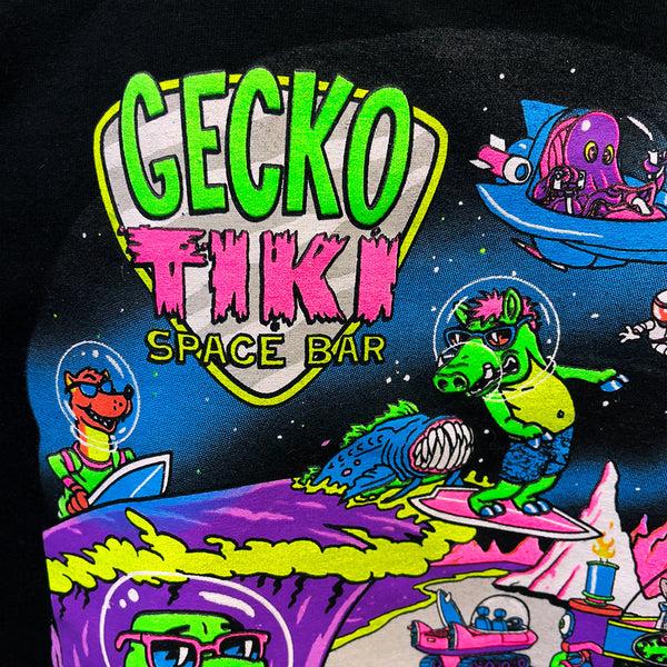 Gecko Hawaii Gecko Space Tiki: Black Beefy Tee