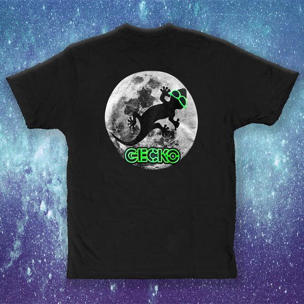 gecko hawaii Gecko Super Moon - Black Cotton Tee