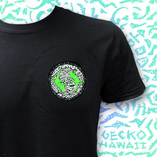 Gecko Hawaii Gecko Swirl V2 - Black Cotton Tee