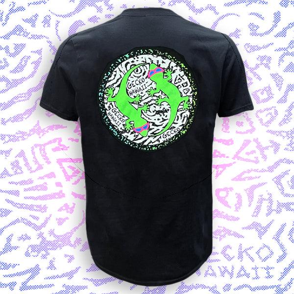 gecko hawaii Gecko Swirl V2 - Black Cotton Tee
