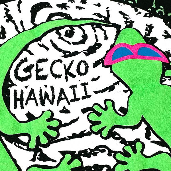 Gecko Hawaii Gecko Swirl V2 - Black Cotton Tee