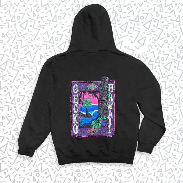 gecko hawaii Gecko Tiki Time - Black Hoodie