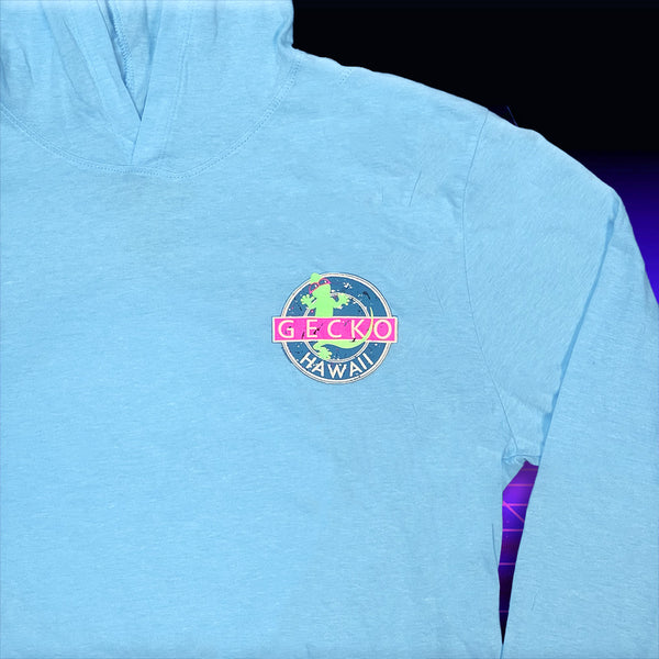 Gecko Hawaii Gecko Vinyl - Neon Blue Frost HoodTEE