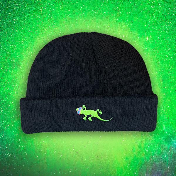 gecko hawaii Iconic Black Beanie