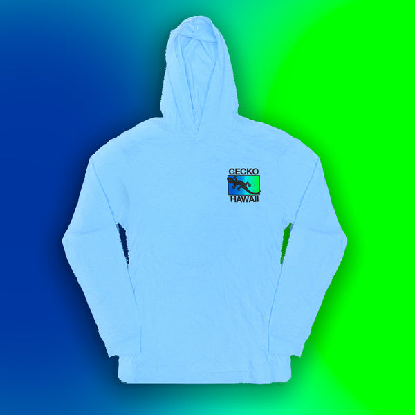 Gecko Hawaii Neon Drift - Neon Blue Frost HoodTEE