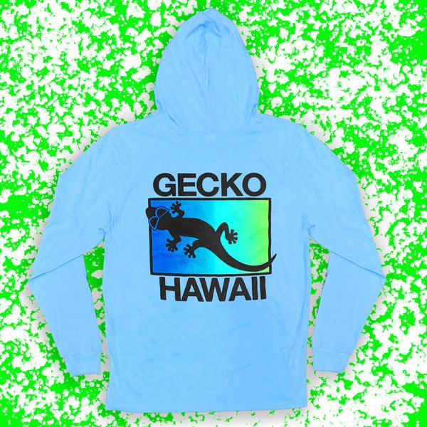 Gecko Hawaii Neon Drift - Neon Blue Frost HoodTEE