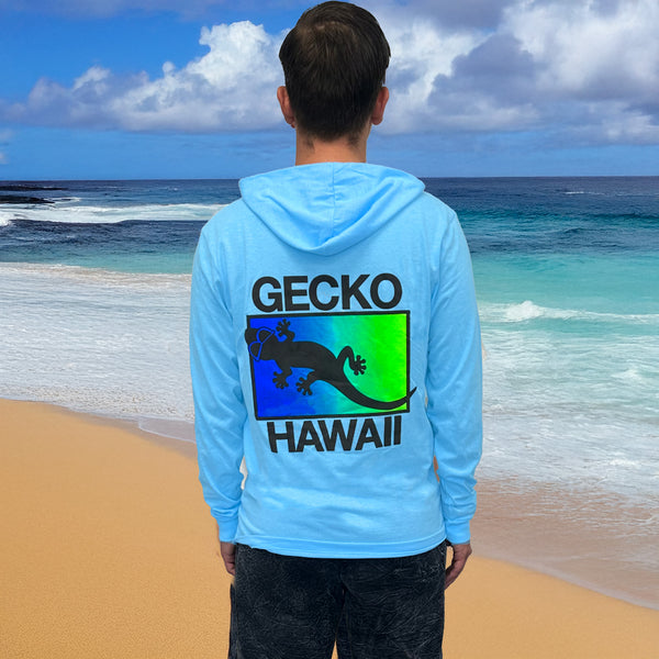 gecko hawaii Neon Drift - Neon Blue Frost HoodTEE