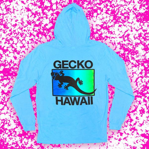 Gecko Hawaii Neon Drift - Neon Blue Frost HoodTEE