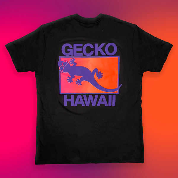 gecko hawaii Neon Drift -  Tequila Sunset Black Tee
